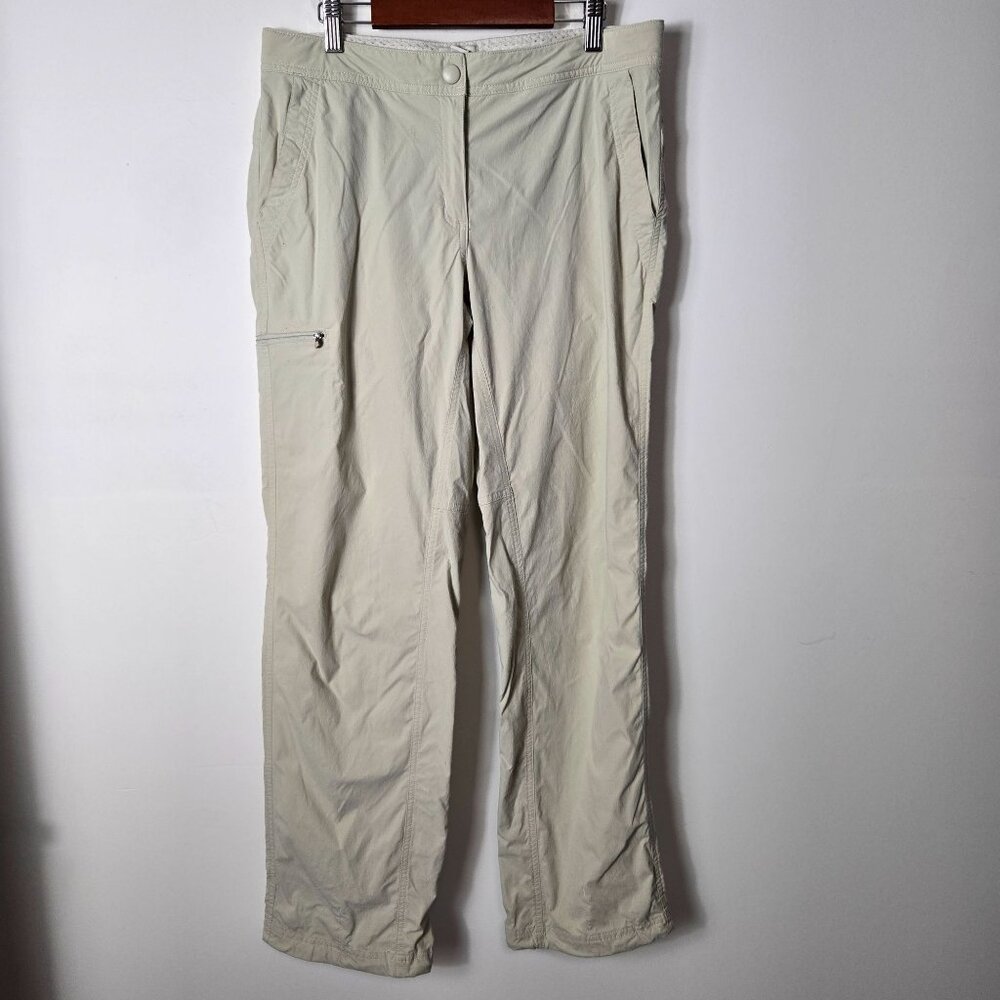 L.L. BEAN women's 8 casual hiking / trail pants straight-leg off-white NICE!